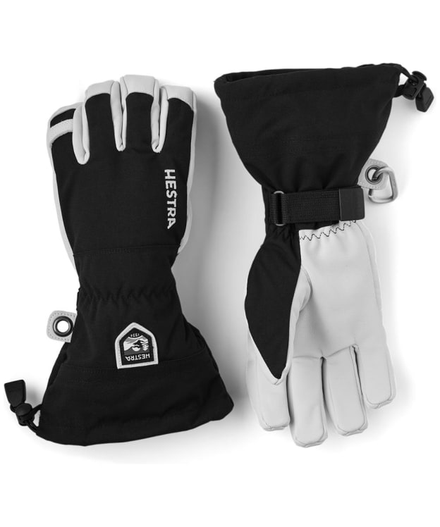 Men's Hestra Army Leather Heli 5 Finger Ski Gloves - Black