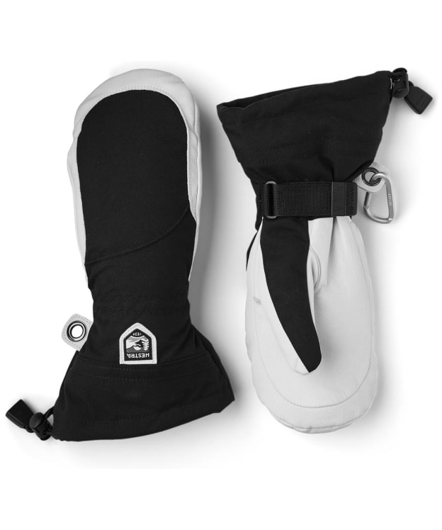Women's Hestra Heli Ski Mitts - Black / Off White