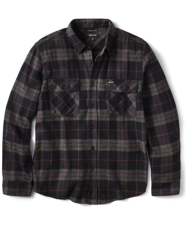 Men's Brixton Bowery Long Sleeve Flannel Shirt - Black / Charcoal