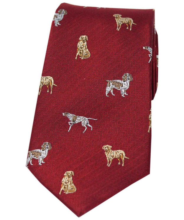 Men's Soprano Dog Breeds Silk Tie - Red