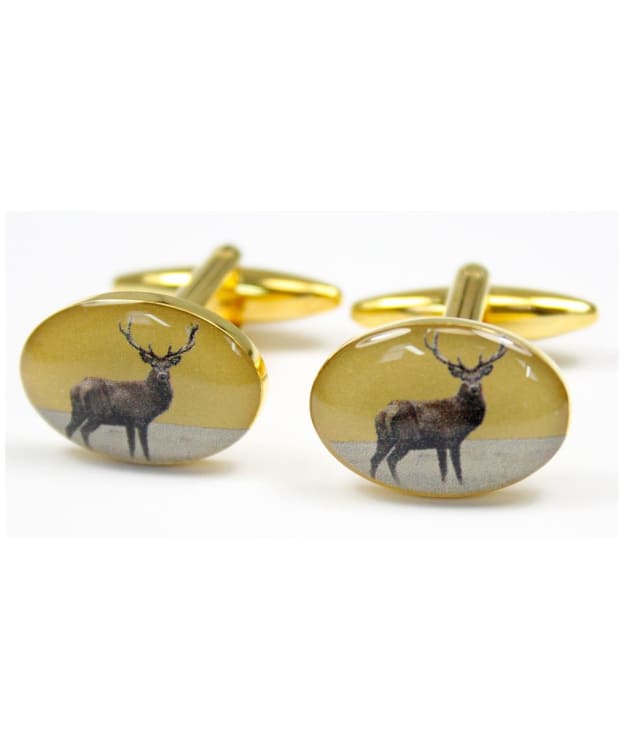 Men's Soprano Standing Stag Country Cufflinks - Gold