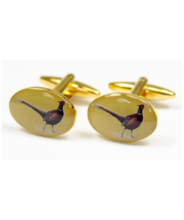 Men's Soprano Standing Pheasants Country Cufflinks - Gold