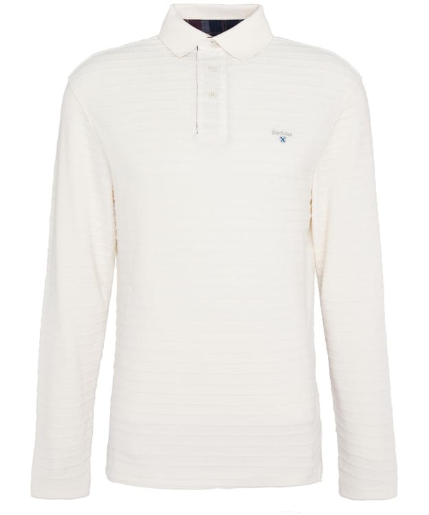 Men's Barbour Cramlington Long Sleeve Polo Shirt - Antique White