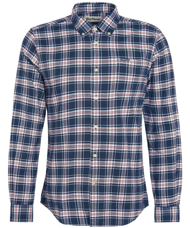 Men's Barbour Langton Long Sleeve Tailored Cotton Shirt - Navy