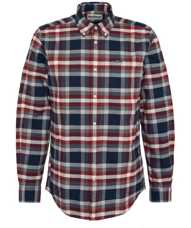 Men's Barbour Bowmont Long Sleeve Tailored Cotton Shirt - Fired Brick