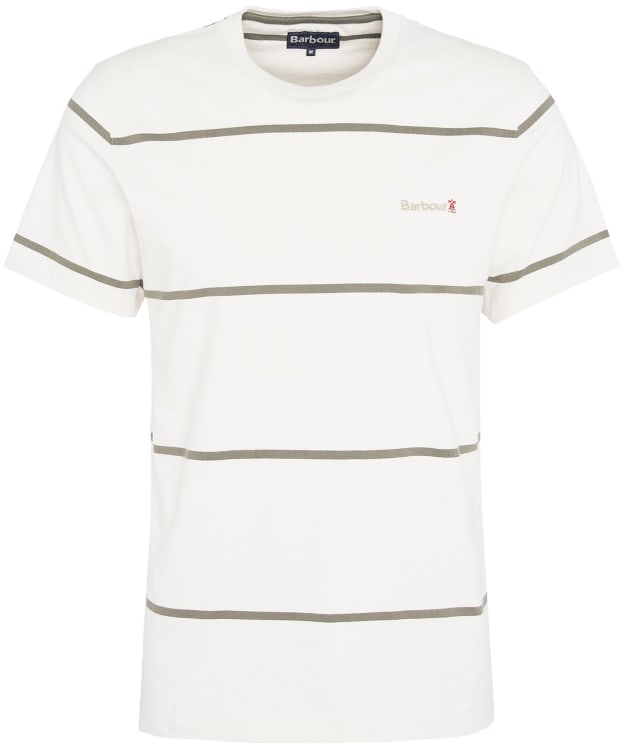 Men's Barbour Dart Stripe Cotton T-Shirt - Whisper White
