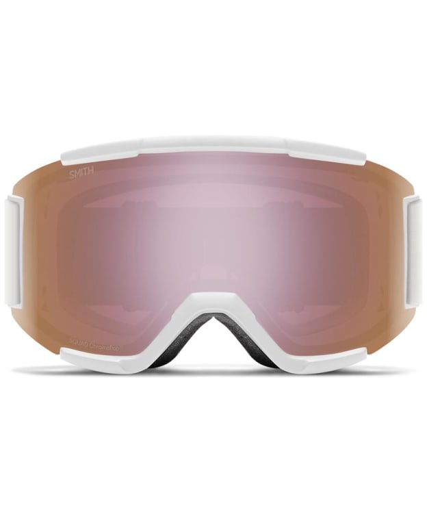 Smith Squad M Snow Goggles - Chromapop Everyday Rose Gold Mirror Lens & Yellow Lens - White Vapor