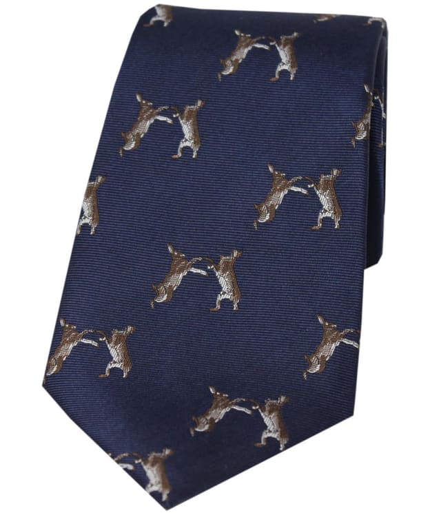 Men's Soprano Boxing Hares Silk Tie - Navy