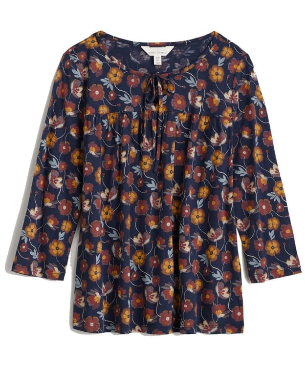 Women's Seasalt River's End 3/4 Sleeve Organic CottonTop - Poppy Tapestry Maritime