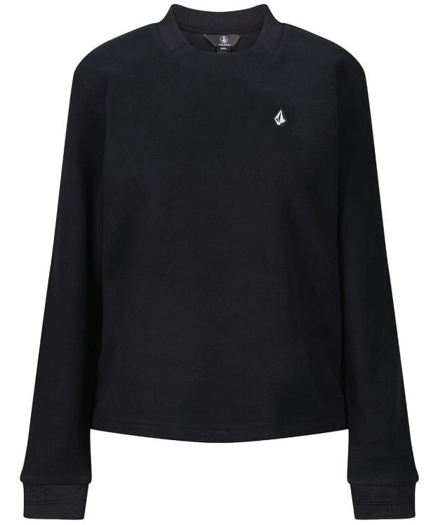 Women's Volcom Polar Fleece Crew Neck Sweater - Black