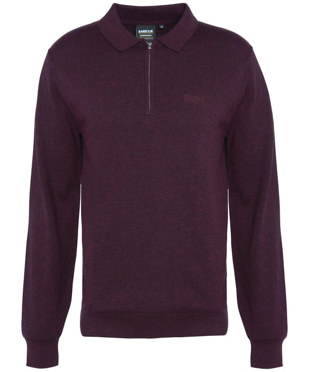 Men's Barbour International Binder Knitted Polo - Blackberry Wine