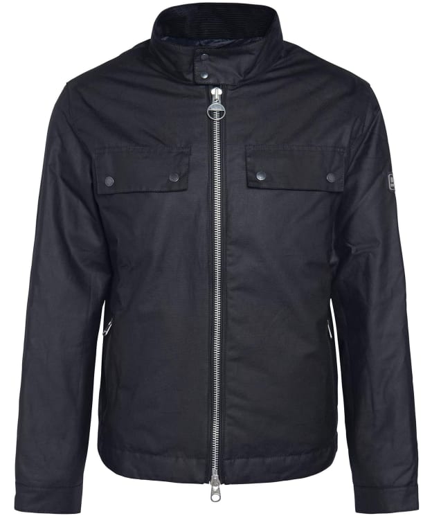 Men's Barbour International Trophy Waxed Cotton Jacket - Black