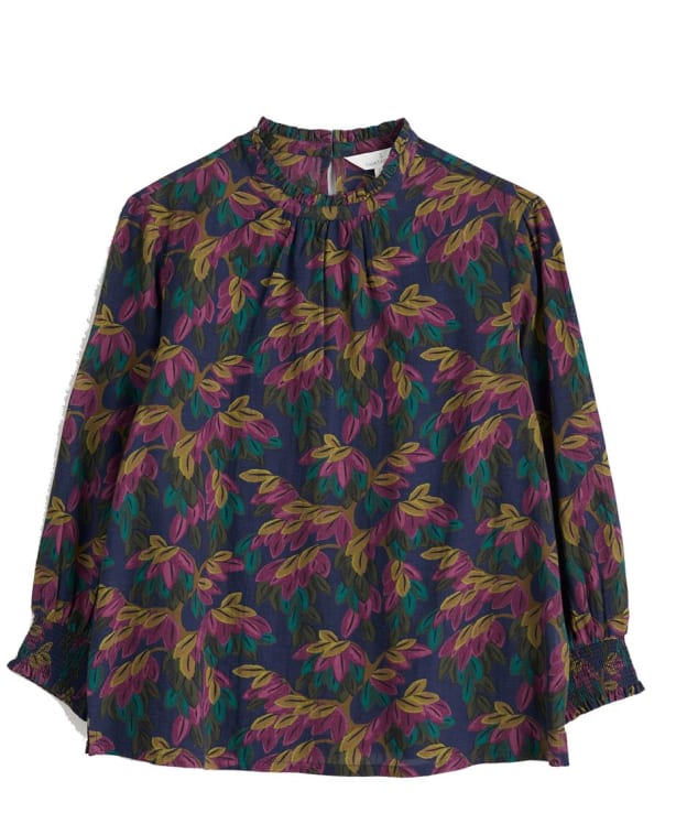 Women's Seasalt Romantic Blouse Top - Tapestry Leaves Maritime