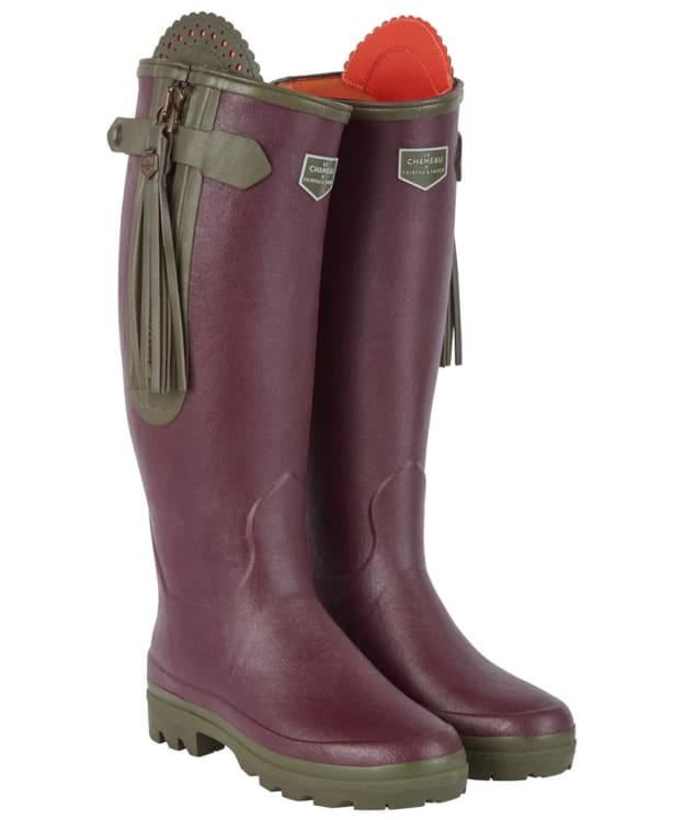 Women’s Le Chameau X Fairfax and Favor L’Alliance Wellies - Cherry