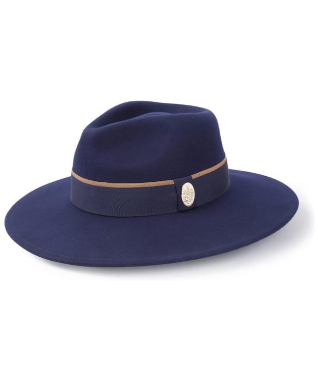 Womens Hicks & Brown Oxley Fedora Hat - Navy