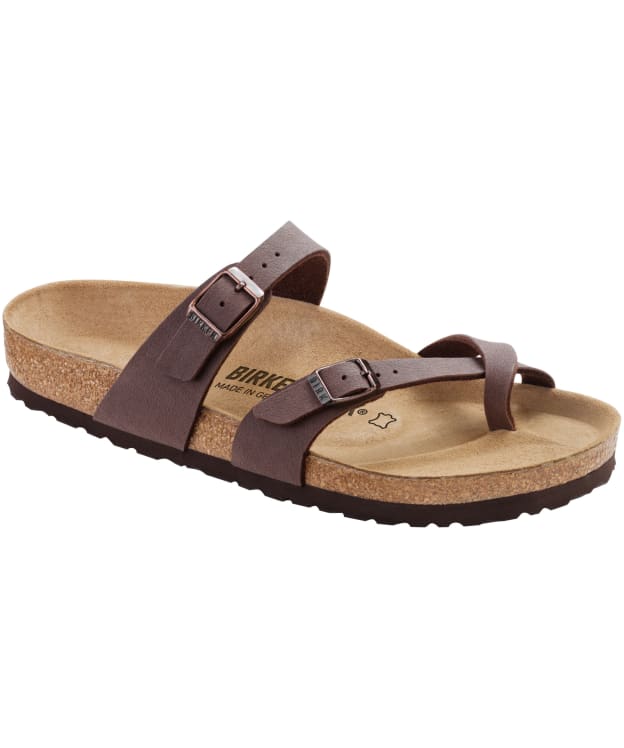 Women's Birkenstock Mayari Birko-Flor Nubuck Sandals - Narrow Footbed - Mocha