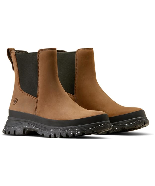 Women’s Ariat Moresby Twin Gore Waterproof Leather Boots - Oily Distressed Brown