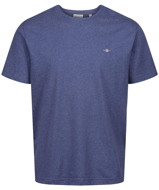 Men's GANT Regular Shield Short Sleeve Cotton T-Shirt - Dark Jeansblue Melange