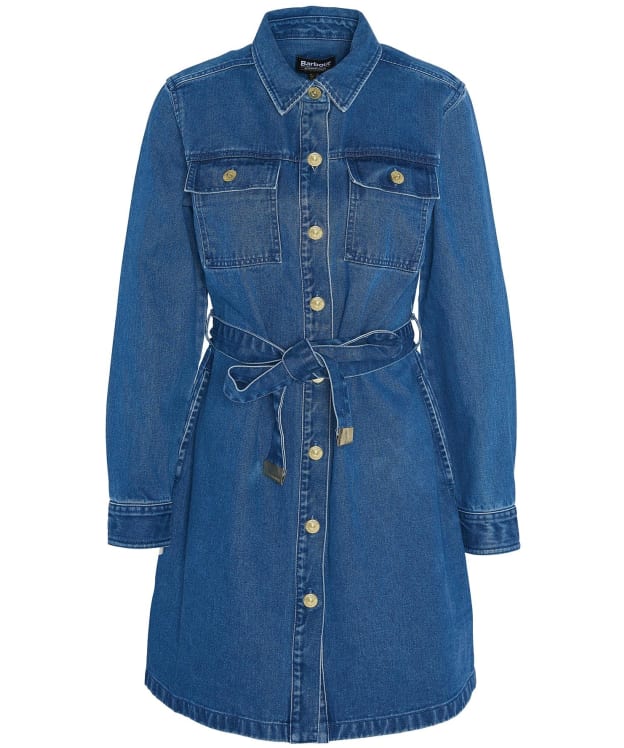 Women's Barbour International Rouse Denim A-Line Dress - Authentic Wash