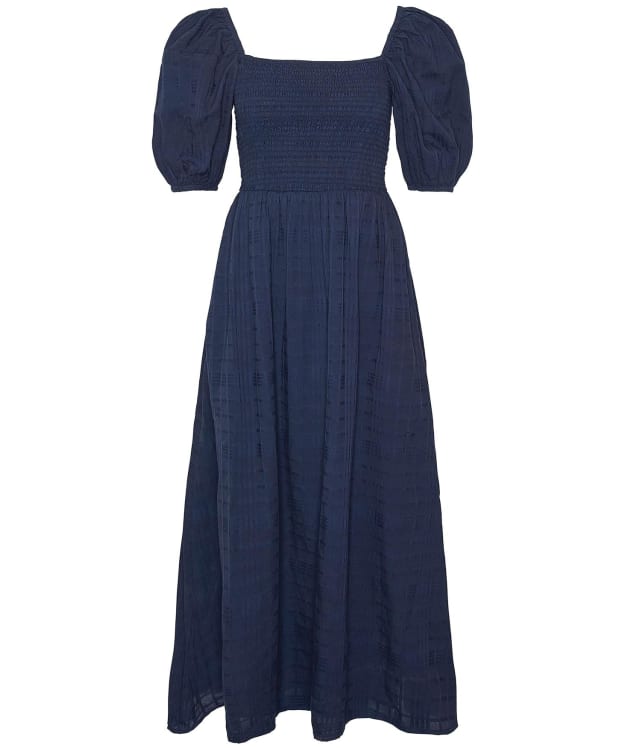 Women's Barbour Macy Checked Cotton Midi Dress - Navy