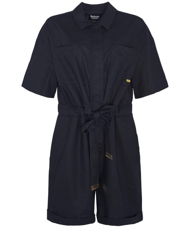 Women's Barbour International Rosell Cotton Linen Blend Playsuit - Black