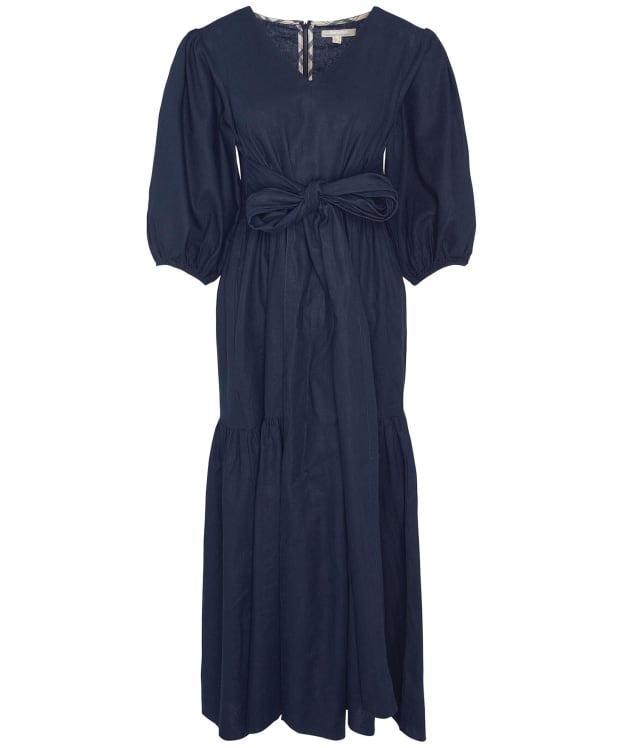 Women's Barbour Annie Linen Cotton Blend Midi Dress - Navy