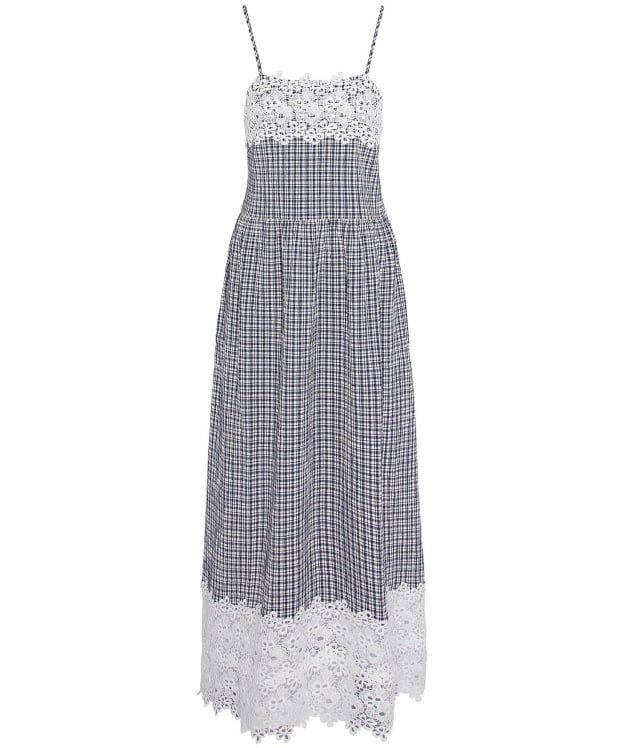 Women's Barbour Glamis Seersucker Check Midi Dress - Navy Check