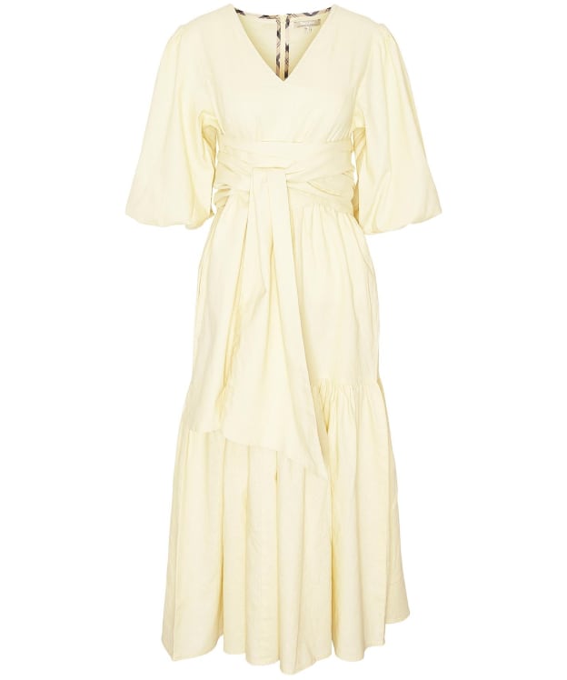 Women's Barbour Annie Linen Cotton Blend Midi Dress - Lemon Souffle