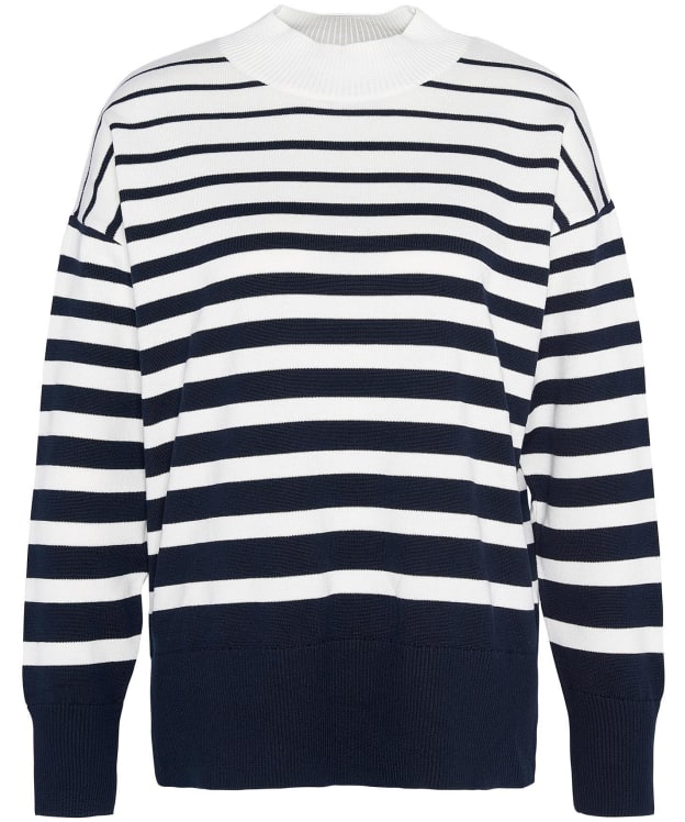 Women's Barbour Marloes Knitted Funnel Neck Jumper - Ecru Stripe
