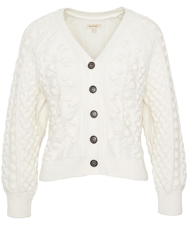 Women's Barbour Wallflower Knitted Bobble Stitch Cardigan - Aran Tropical