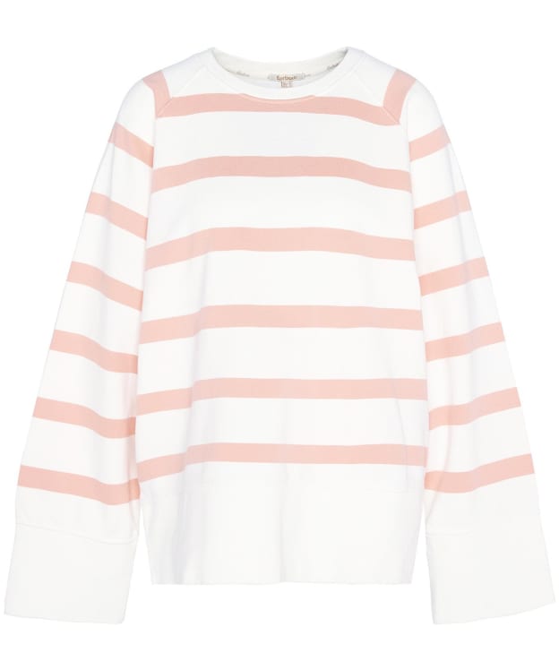 Women's Barbour Longfield Relaxed Fit, Crew Neck Sweatshirt - Cloud / Soft Apricot
