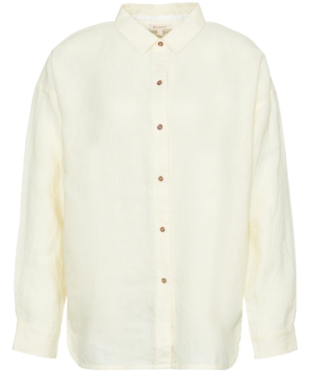 Women's Barbour Hampton Relaxed Fit Linen Shirt - Lemon Souffle