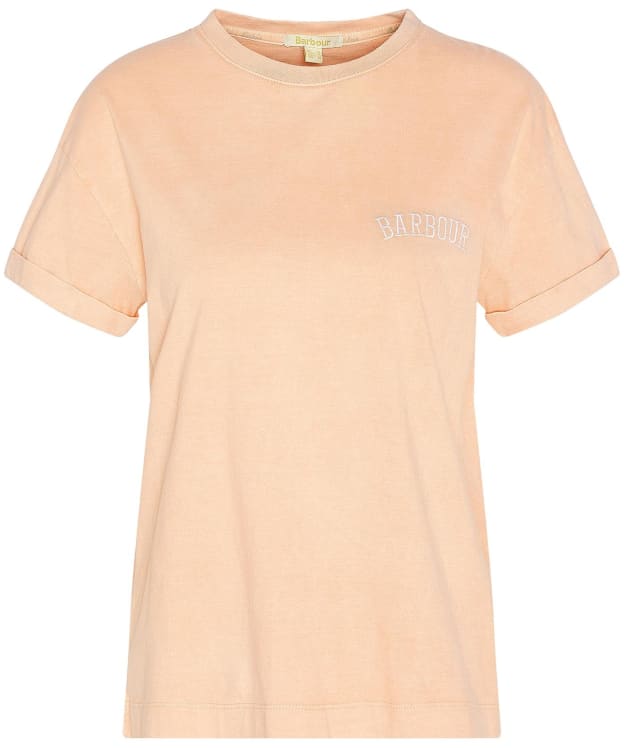 Women's Barbour Sandgate Dropped Armhole, Short Sleeve Cotton T-Shirt - Soft Apricot