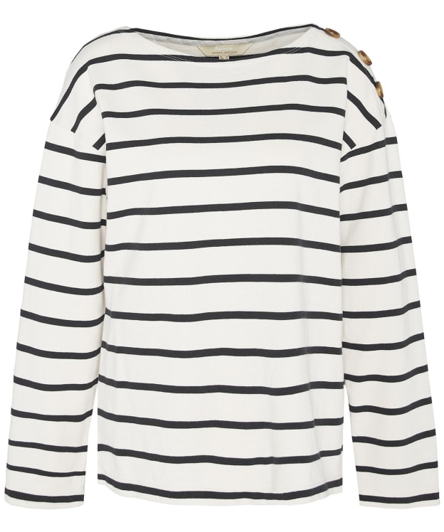 Women's Barbour Caroline Crew Neck Sweatshirt - Antique White Stripe