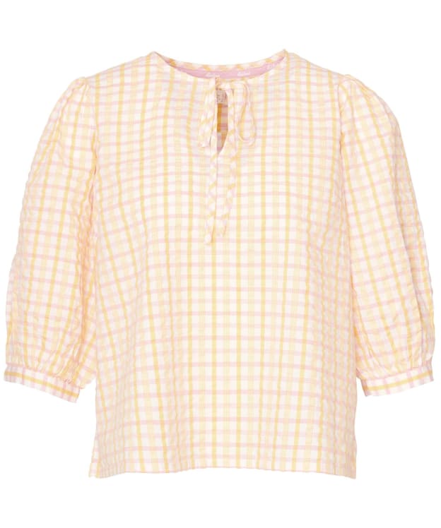 Women's Barbour Belmont Checked Seersucker Top - Mallow Pink Check