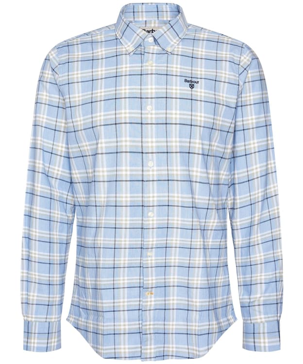 Men's Barbour Gilling Long Sleeve Tailored Fit Cotton Shirt - Blue Marl
