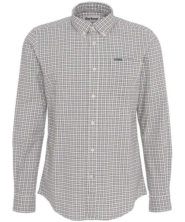 Men's Barbour Banner Long Sleeve Tailored Fit Cotton Shirt - Olive