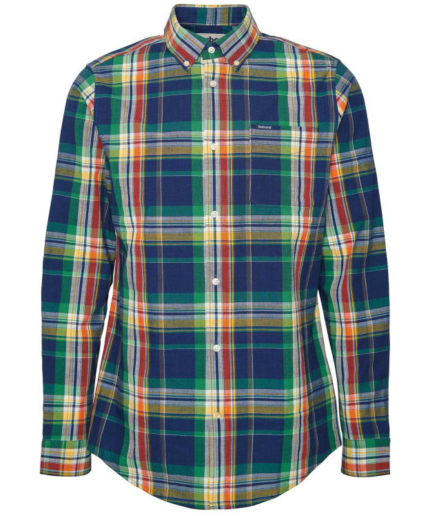Men's Barbour Warwick Long Sleeve Tailored Fit Cotton Shirt - Indigo