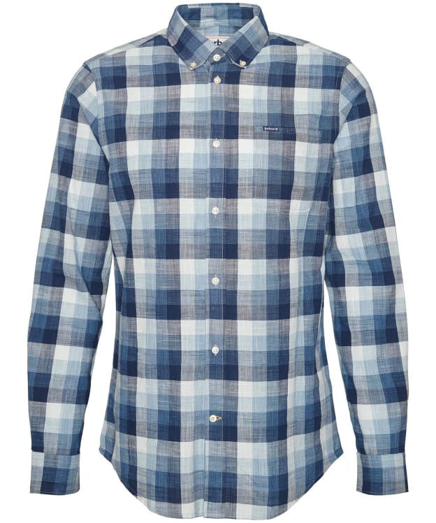 Men's Barbour Hillroad Long Sleeve Tailored Fit Cotton Shirt - Navy