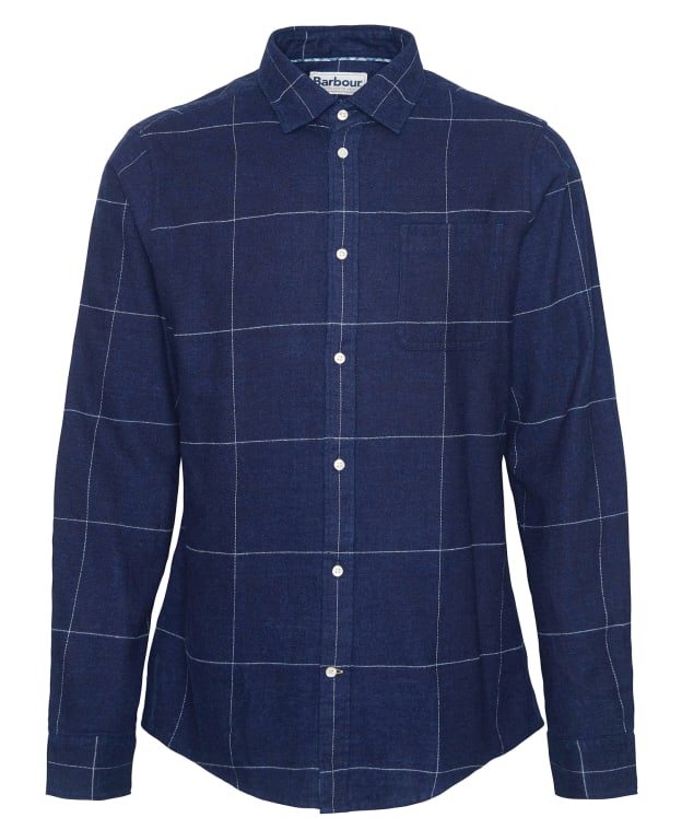 Men's Barbour Brindle Long Sleeve Tailored Fit Shirt - Indigo