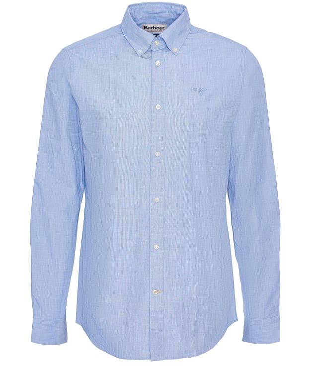 Men's Barbour Crest Poplin Long Sleeve Tailored Fit Shirt - Sky