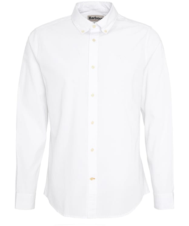 Men's Barbour Crest Poplin Long Sleeve Tailored Fit Shirt - White