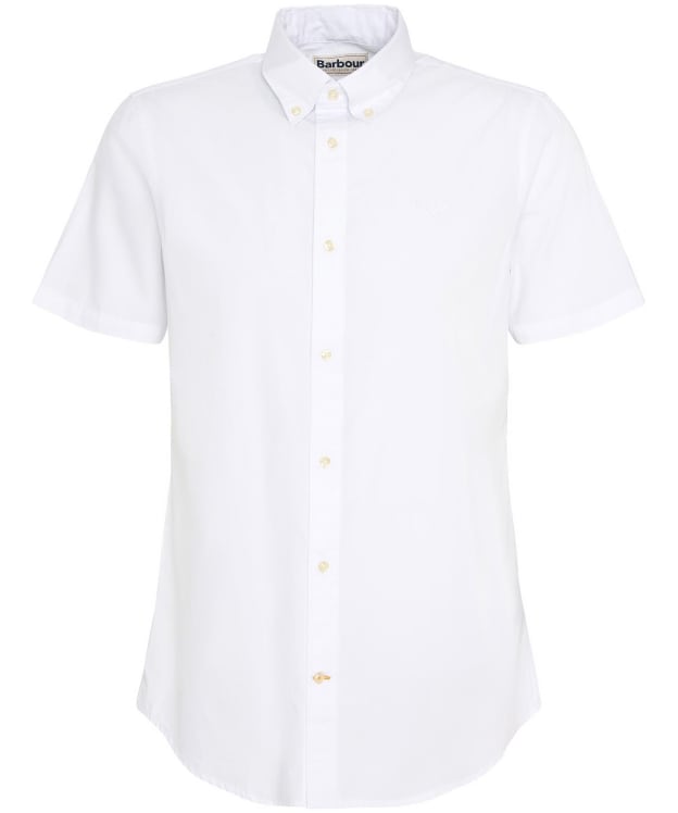 Men's Barbour Crest Poplin Short Sleeve Tailored Fit Shirt - White