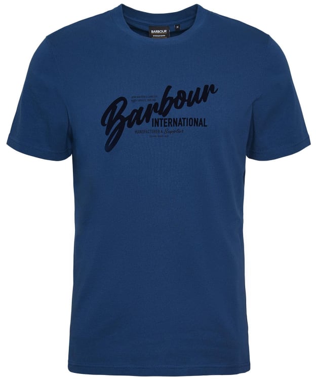 Men's Barbour International Level Crew Neck Cotton T-Shirt - Washed Cobalt
