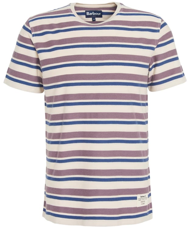 Men's Barbour Whitwell Stripe Short Sleeve Cotton T-Shirt - Purple Slate