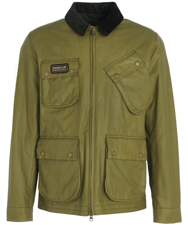 Men's Barbour International Sefton Waxed Cotton Jacket - Olive Branch