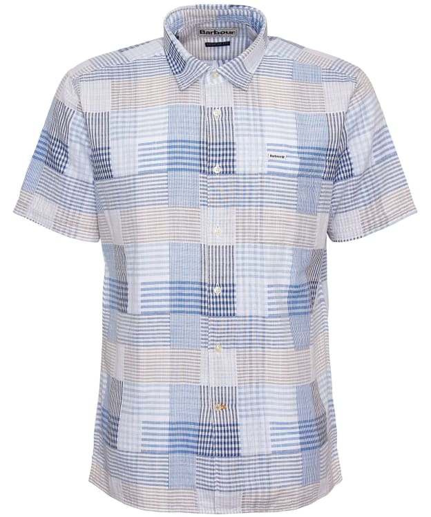 Men's Barbour Oakshore Short Sleeve Summer Cotton Shirt - Sky