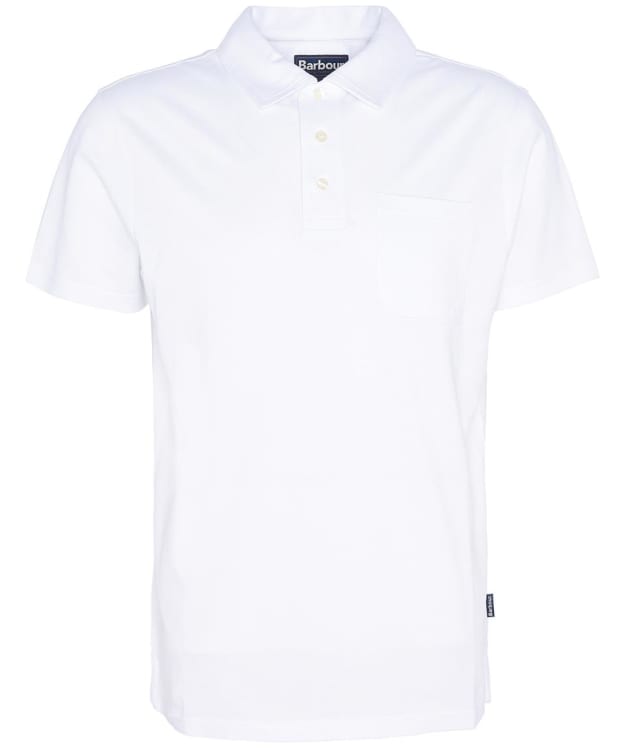 Men's Barbour Short Sleeve Mercerised Cotton Polo Shirt - White