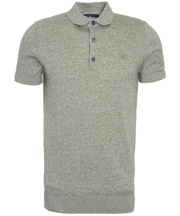 Men's Barbour Buston Short Sleeve Knitted Polo Shirt - Dusty Green