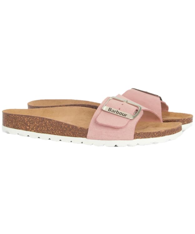 Women's Barbour Benton Suede Slide Sandal - Pink Suede